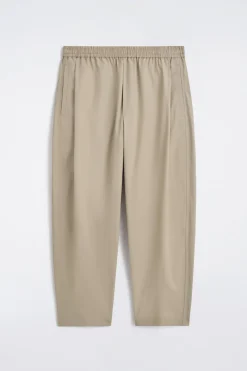 CROPPED ELASTICATED WIDE-LEG PANTS