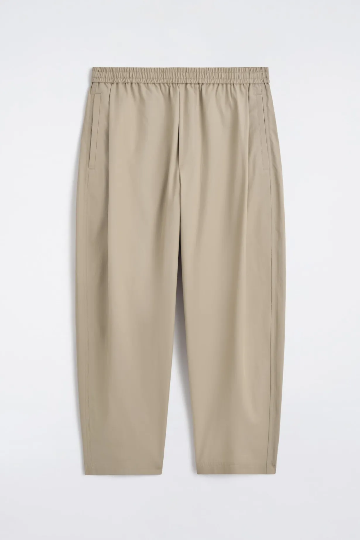 CROPPED ELASTICATED WIDE-LEG PANTS