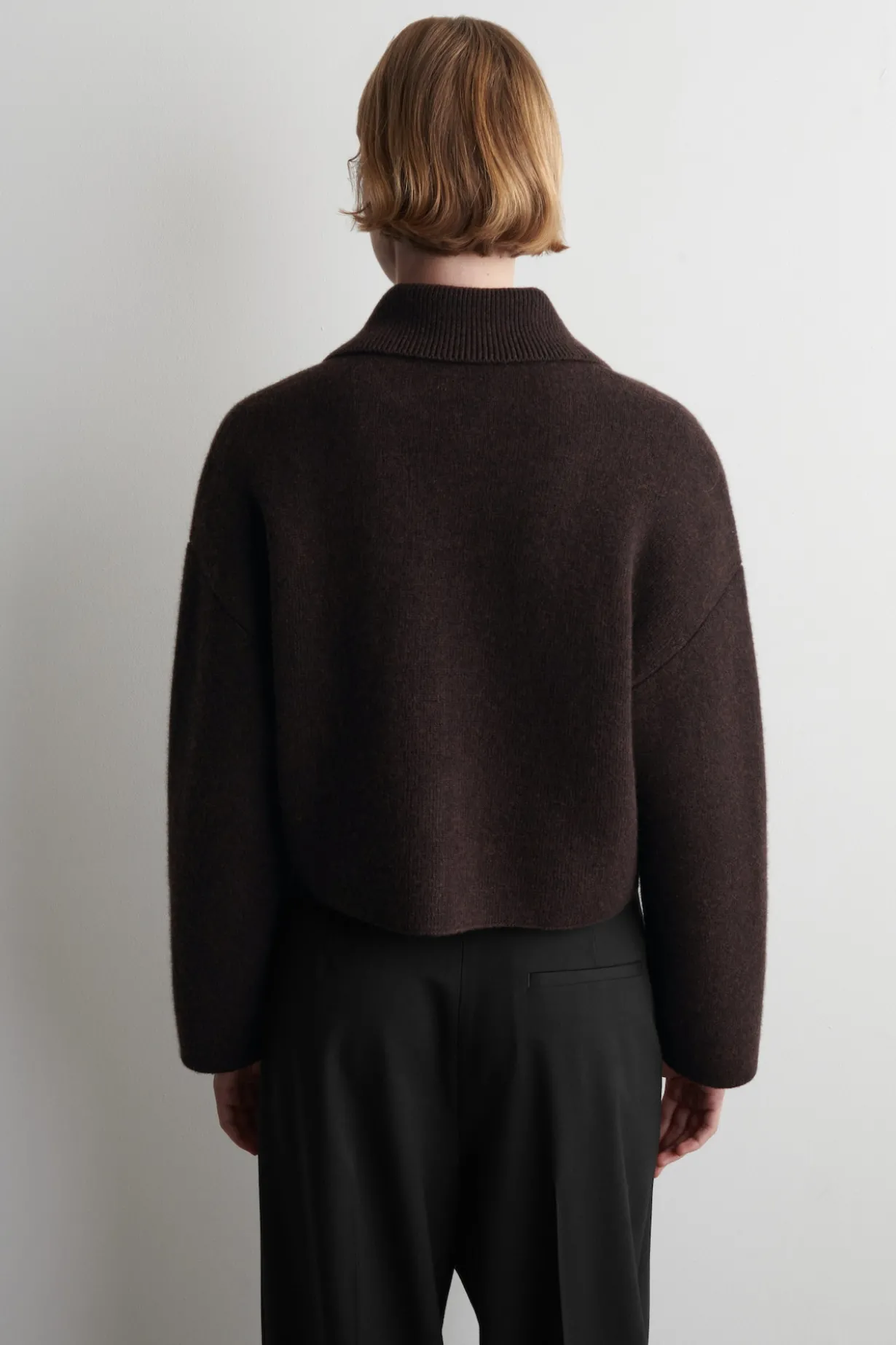 CROPPED KNITTED MERINO WOOL JACKET