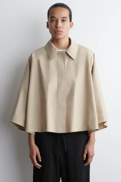 CROPPED TRENCH COAT CAPE