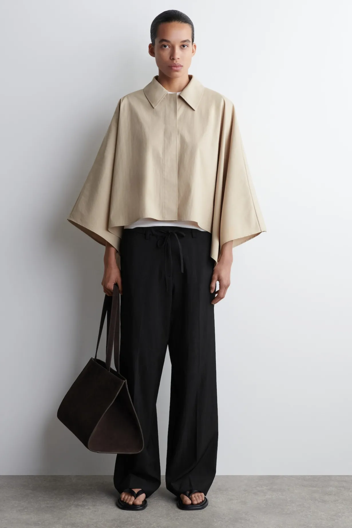 CROPPED TRENCH COAT CAPE