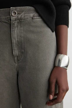 CROPPED WIDE-LEG DENIM PANTS