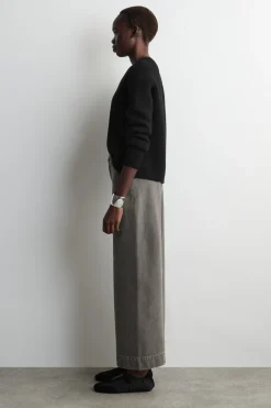 CROPPED WIDE-LEG DENIM PANTS