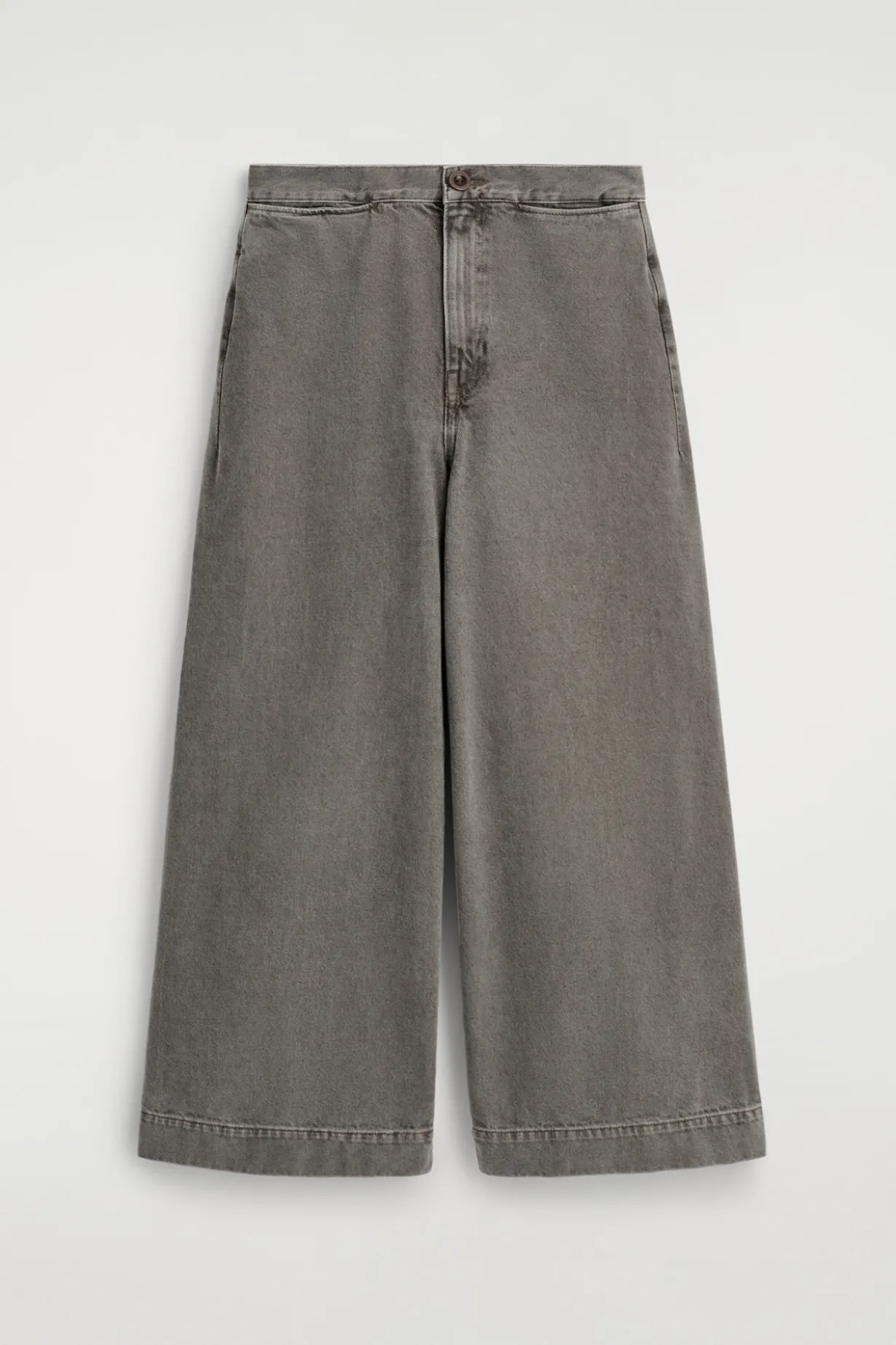 CROPPED WIDE-LEG DENIM PANTS