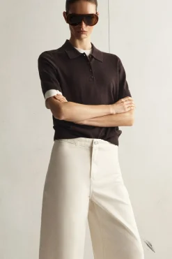 CROPPED WIDE-LEG DENIM PANTS