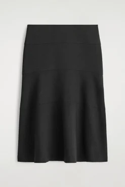 CURVED A-LINE MIDI SKIRT
