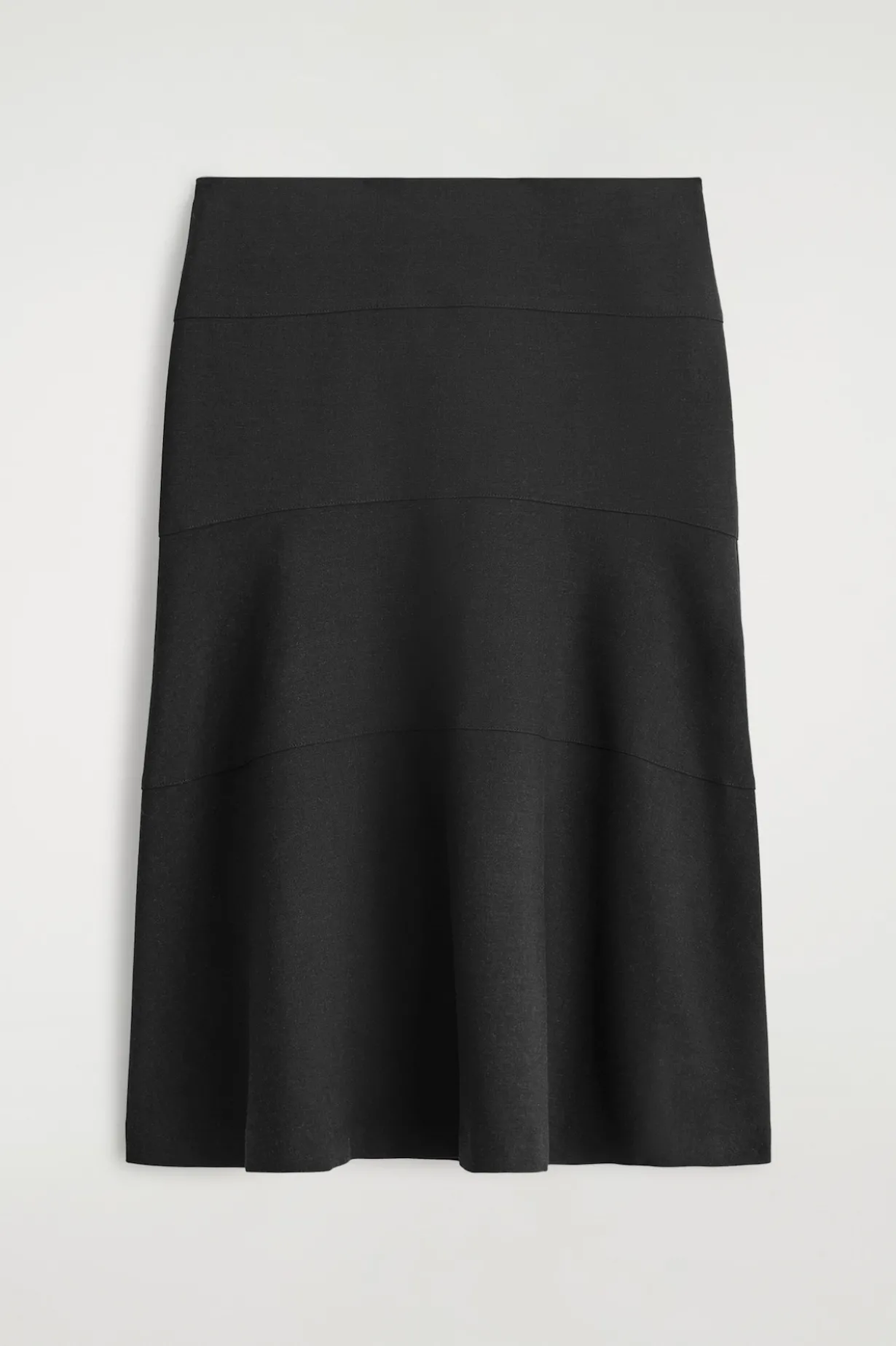 CURVED A-LINE MIDI SKIRT