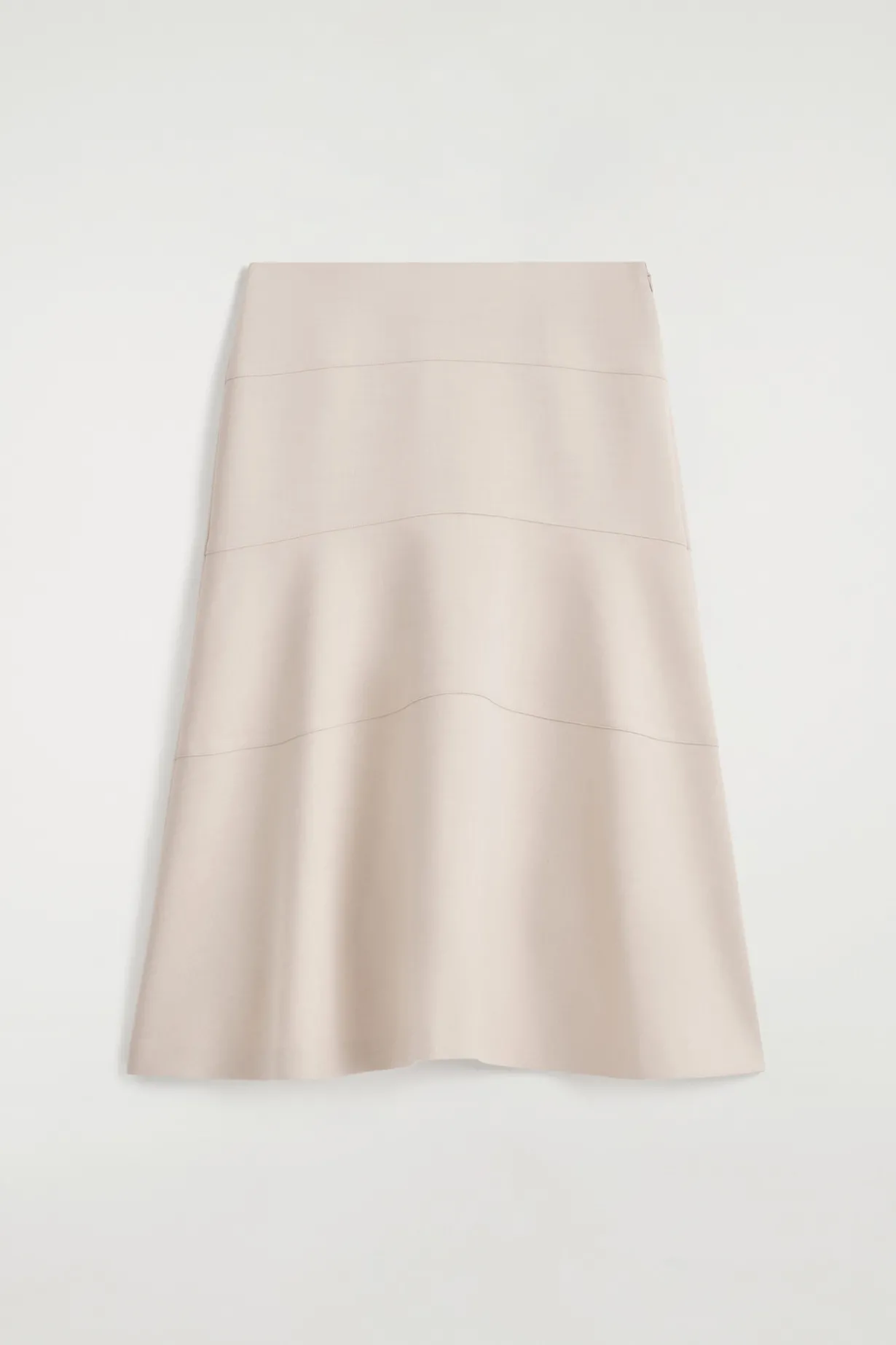CURVED A-LINE MIDI SKIRT