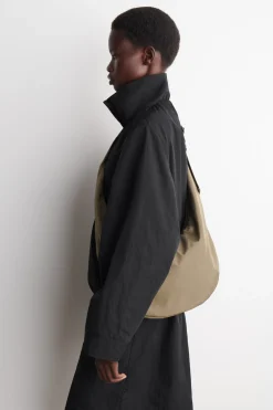 CURVED CROSSBODY BAG - CRINKLED-SHELL