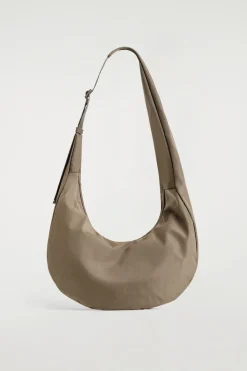 CURVED CROSSBODY BAG - CRINKLED-SHELL
