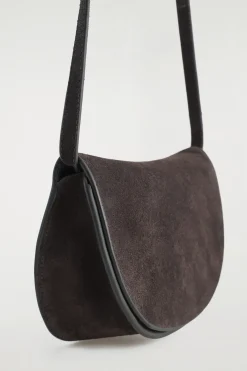 CURVED CROSSBODY BAG - SUEDE