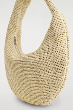 CURVED SHOULDER BAG - STRAW