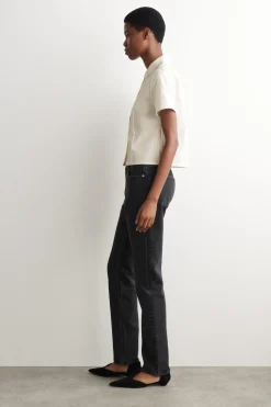 CURVED-COLLAR COTTON POPLIN SHIRT