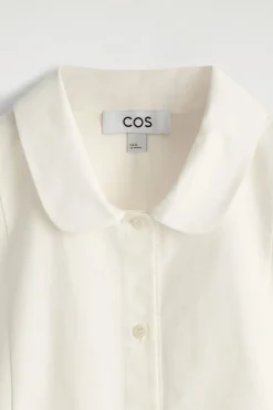 CURVED-COLLAR COTTON POPLIN SHIRT