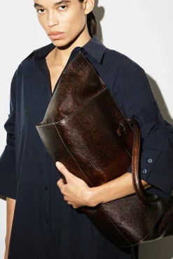 CURVED-SLEEVE COTTON MIDI SHIRT DRESS