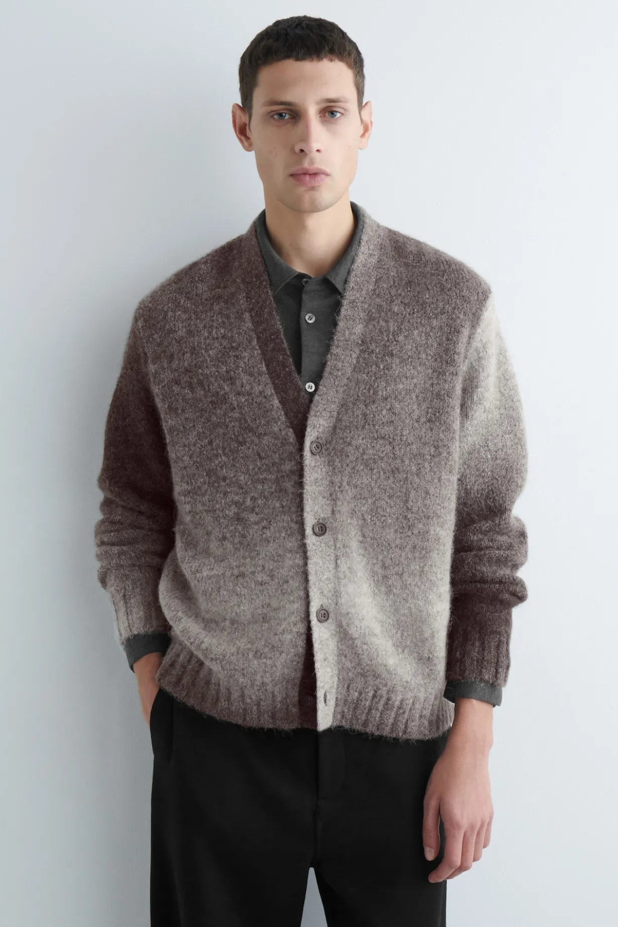 DEGRADE ALPACA-BLEND CARDIGAN