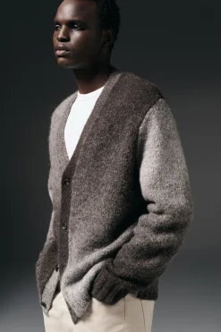 DEGRADE ALPACA-BLEND CARDIGAN