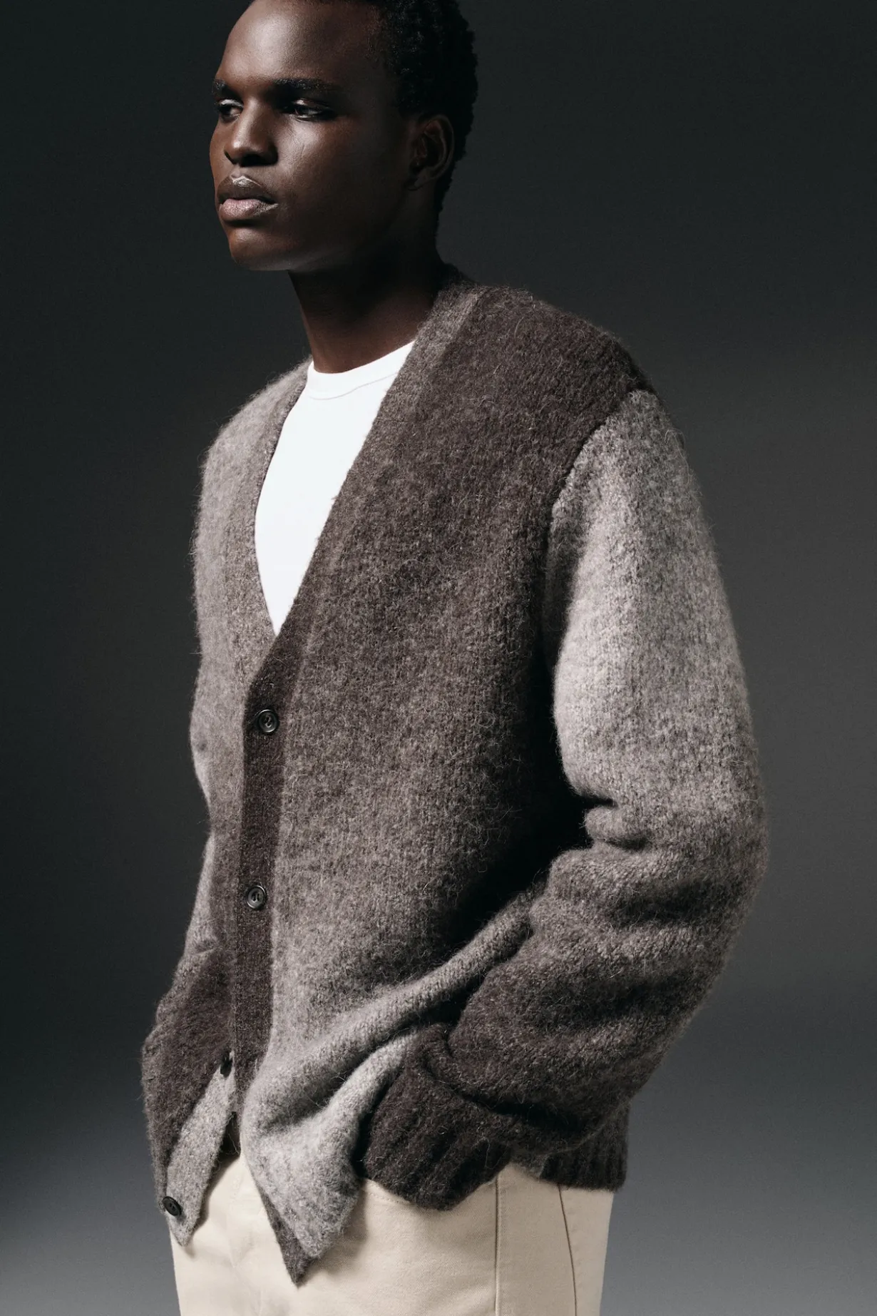 DEGRADE ALPACA-BLEND CARDIGAN