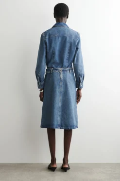 DENIM A-LINE UTILITY SKIRT