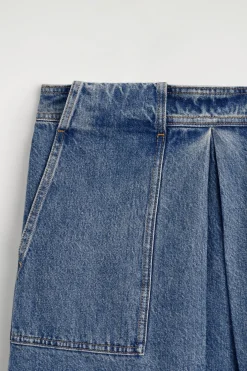 DENIM A-LINE UTILITY SKIRT