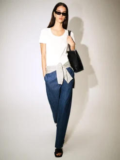 DENIM TULIP PANTS
