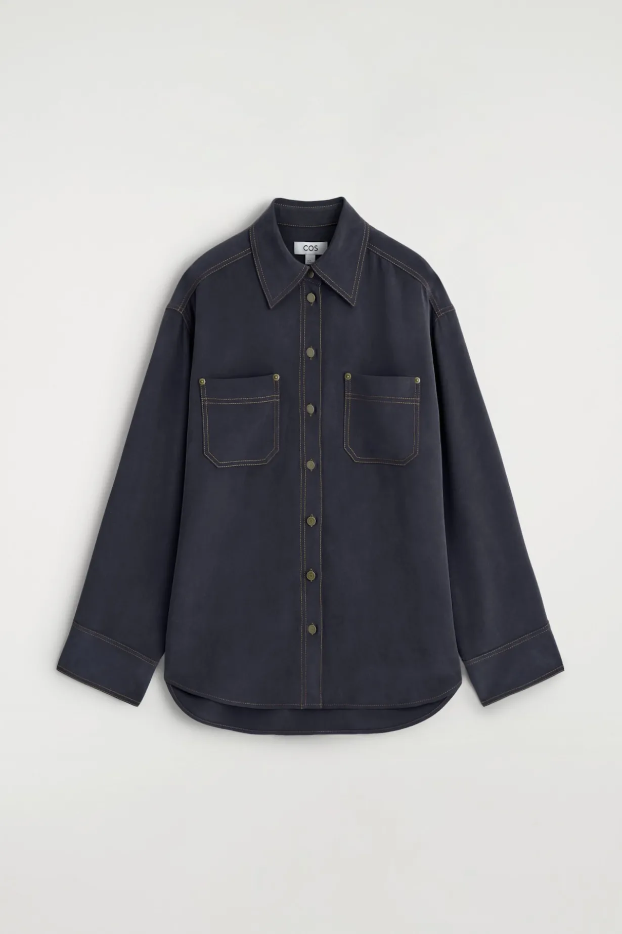 DENIM-EFFECT SILK SHIRT