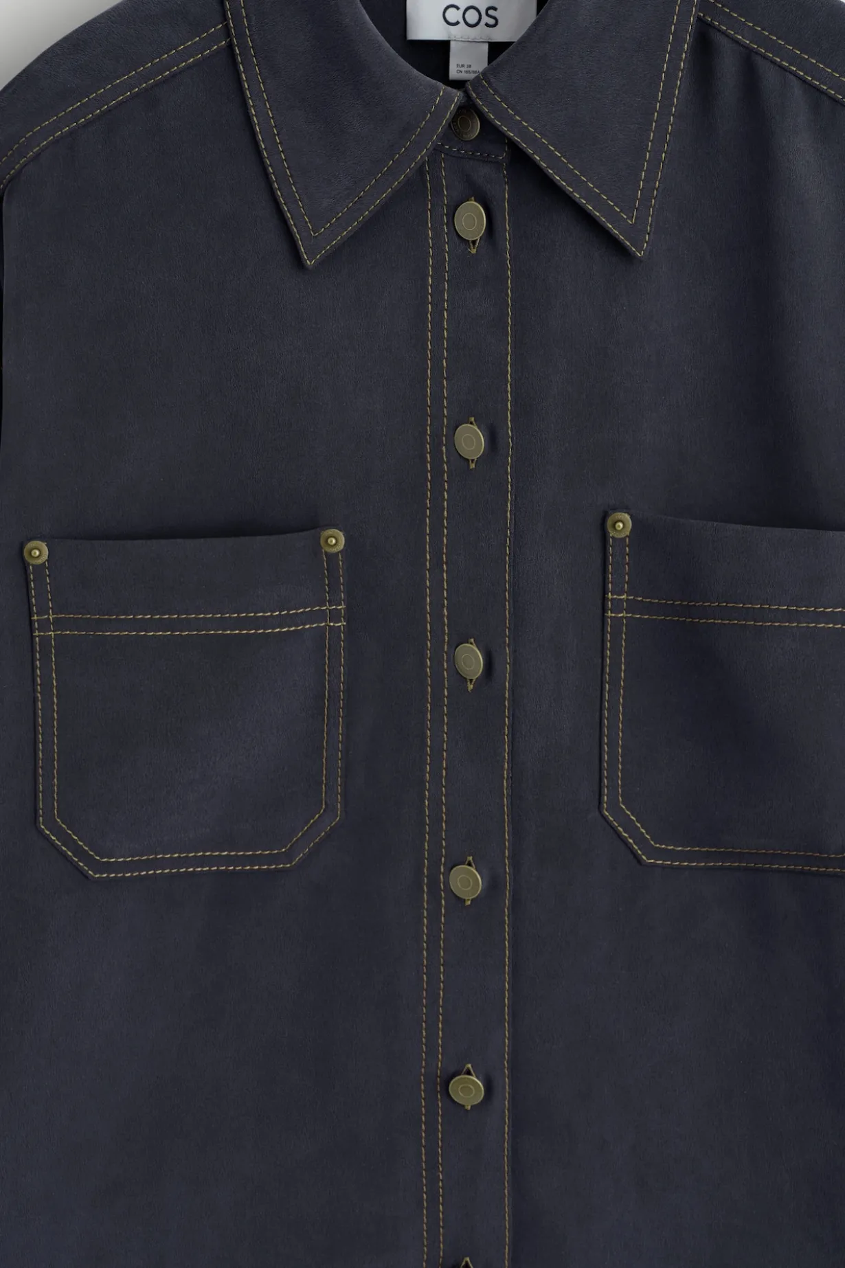 DENIM-EFFECT SILK SHIRT