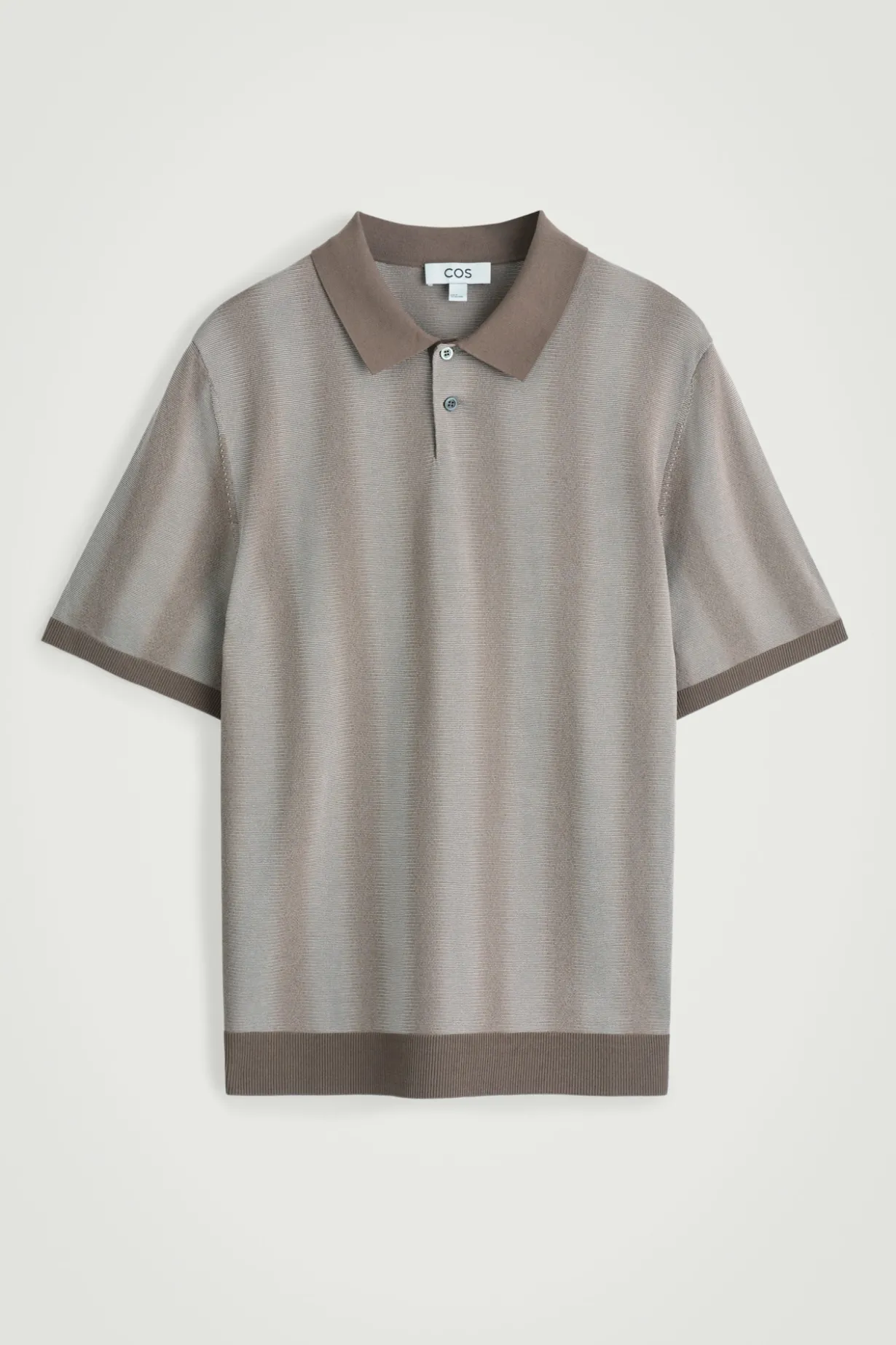 DIFFUSED-STRIPE KNIT POLO SHIRT