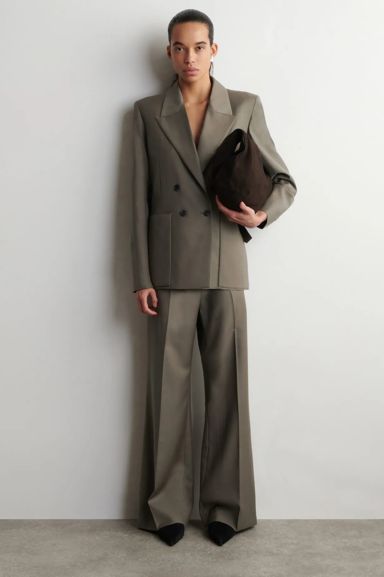 DOUBLE-BREASTED WOOL-TWILL BLAZER