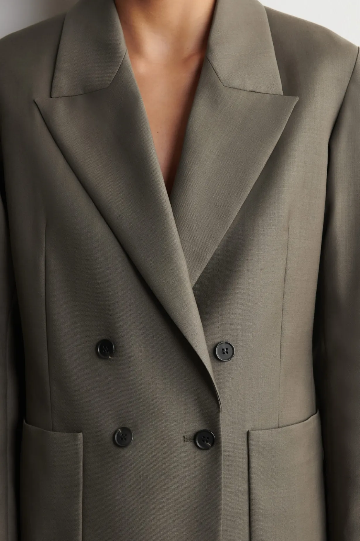 DOUBLE-BREASTED WOOL-TWILL BLAZER