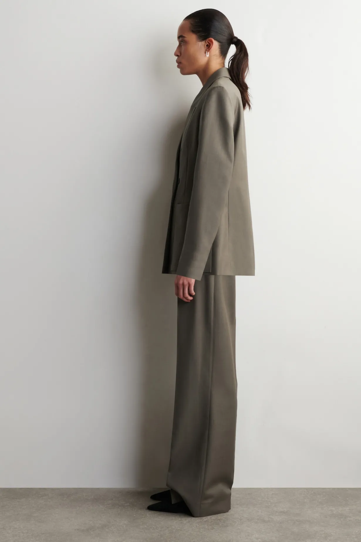DOUBLE-BREASTED WOOL-TWILL BLAZER