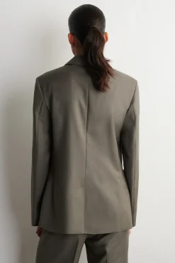 DOUBLE-BREASTED WOOL-TWILL BLAZER