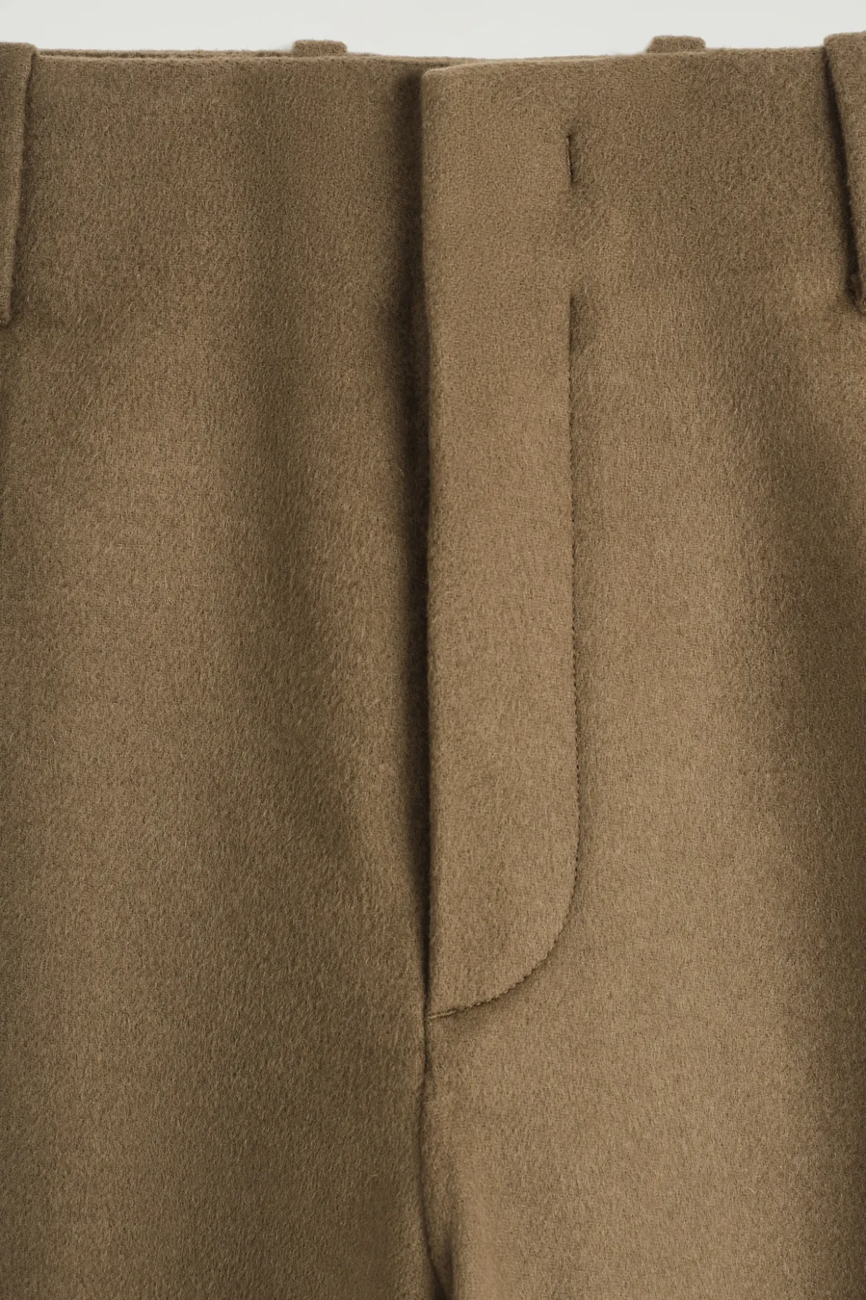 DOUBLE-FACED WOOL BARREL-LEG PANTS
