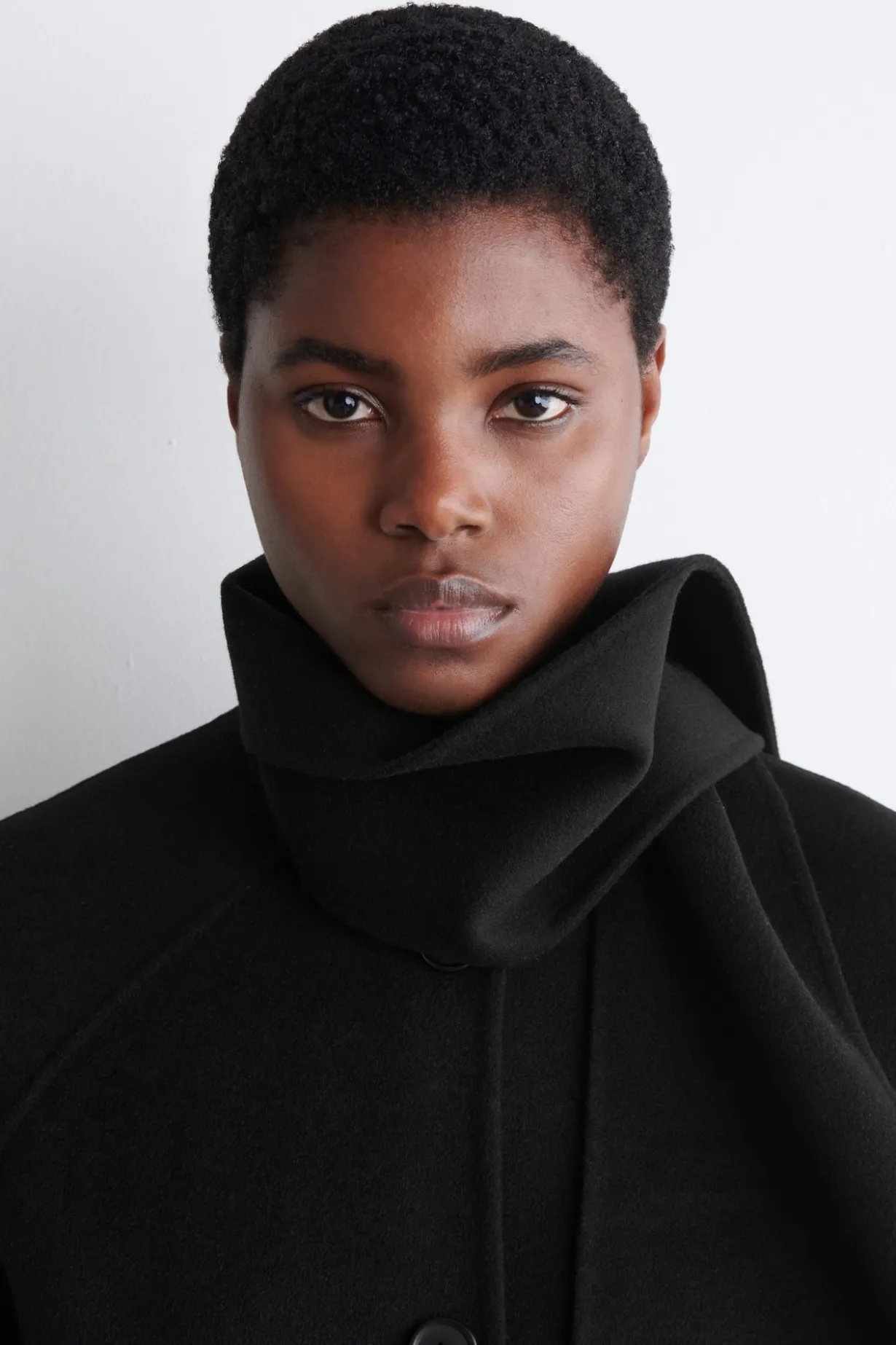 DOUBLE-FACED WOOL SCARF SHORT JACKET