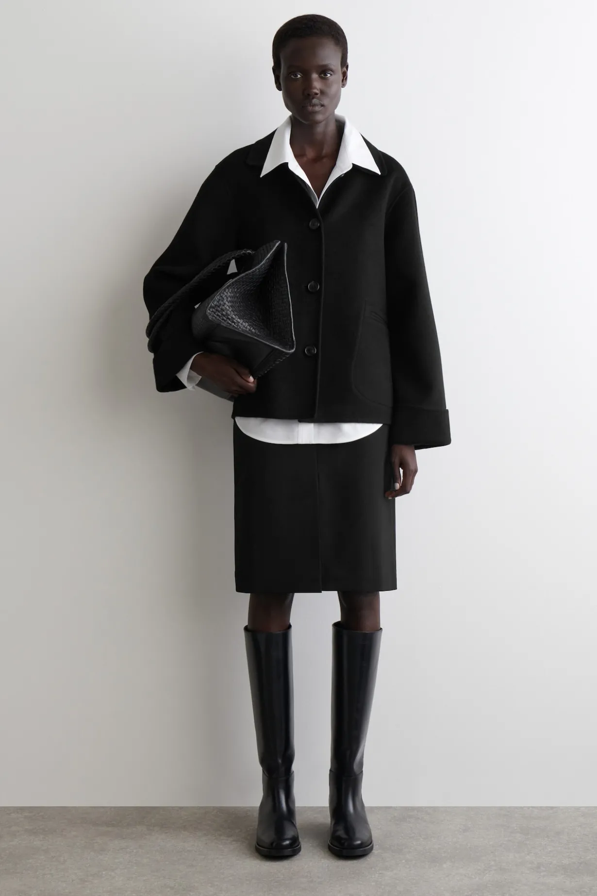 DOUBLE-FACED WOOL SHORT JACKET