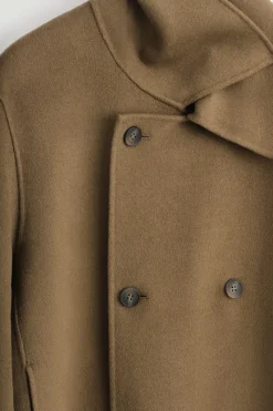 DOUBLE-FACED WOOL SHORT PEA COAT