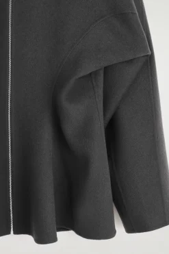 DOUBLE-FACED WOOL V-NECK TOP