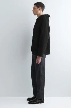 DOUBLE-FACED WOOL ZIP-UP HOODIE