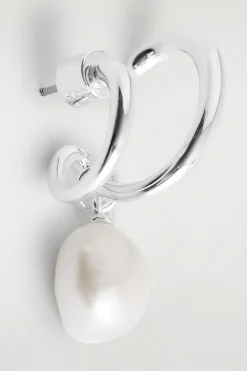 DOUBLE-HOOP PEARL EARRINGS