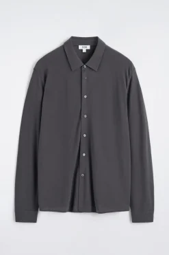 DRAPED COTTON-JERSEY SHIRT