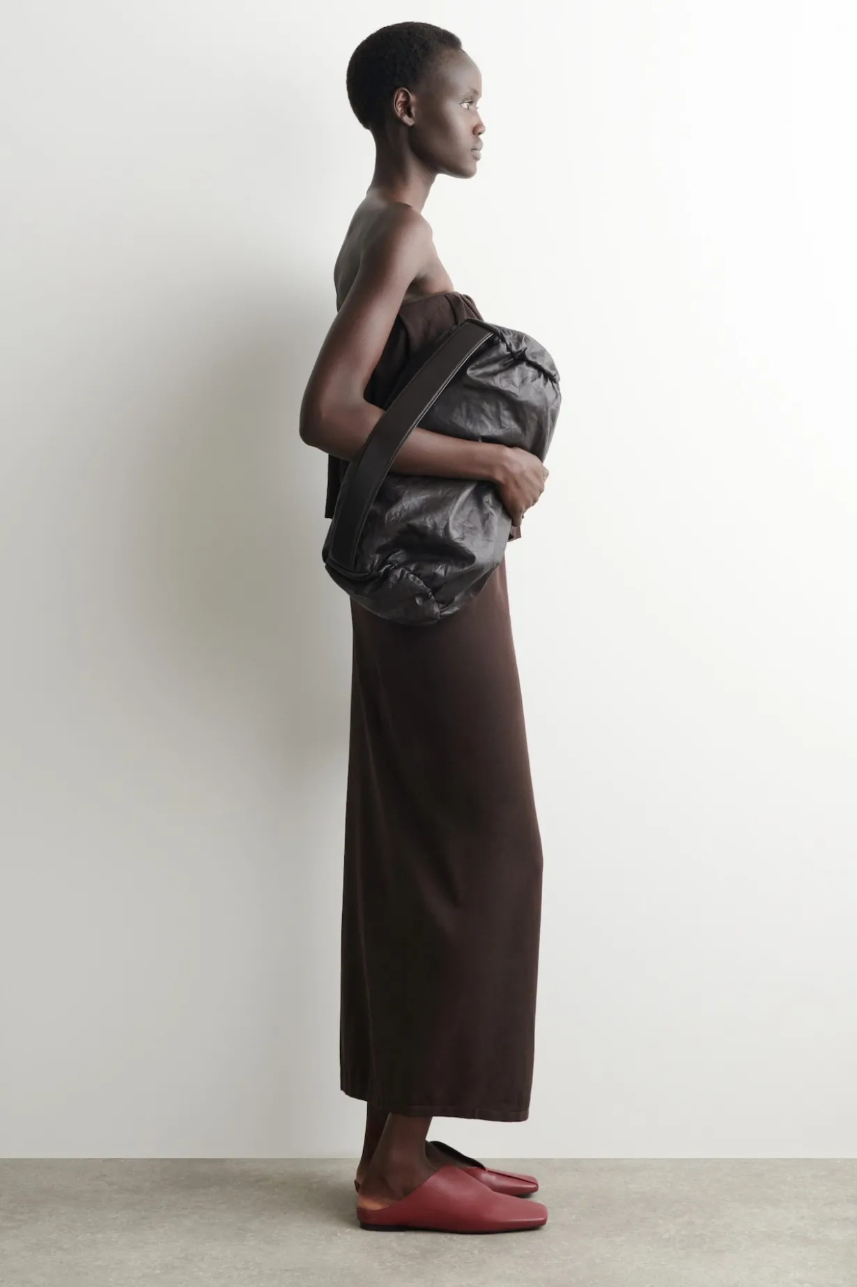 DRAPED LEATHER MULES