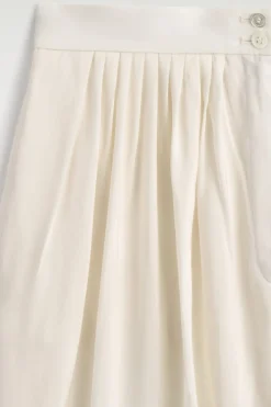 DRAPED PLEATED STRAIGHT-LEG PANTS
