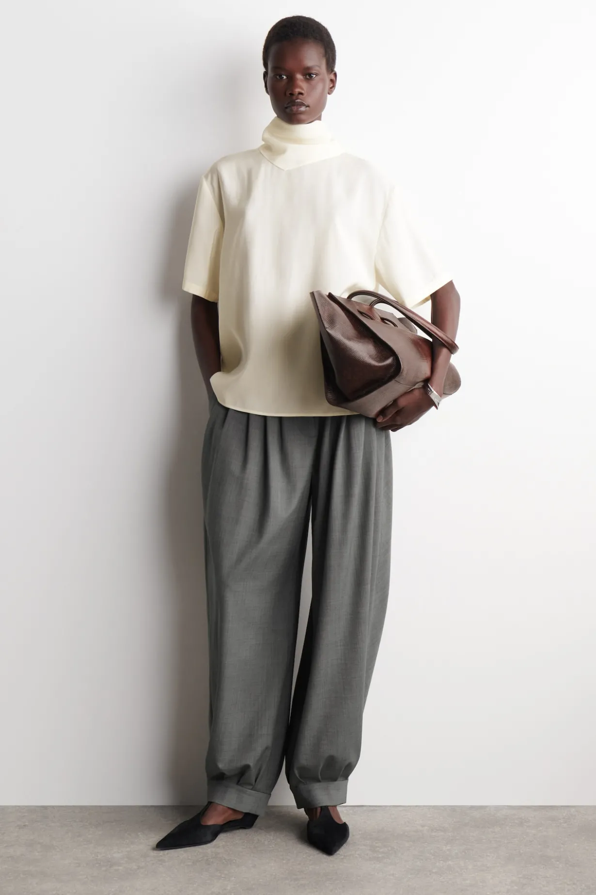 DRAPED SCARF-DETAIL TOP