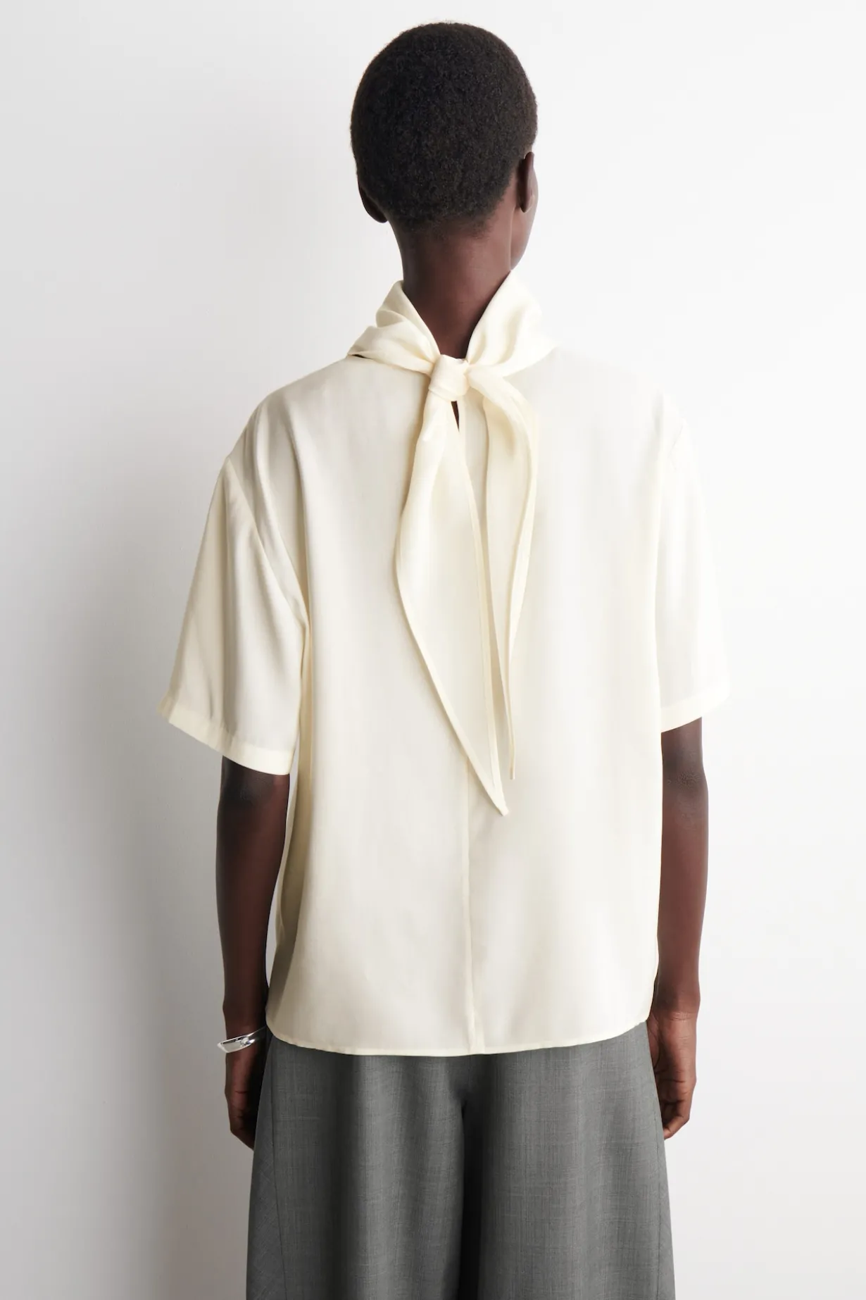DRAPED SCARF-DETAIL TOP