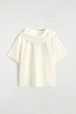 DRAPED SCARF-DETAIL TOP