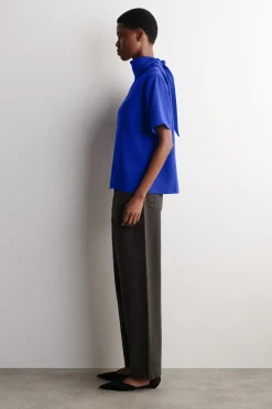 DRAPED SCARF-DETAIL TOP