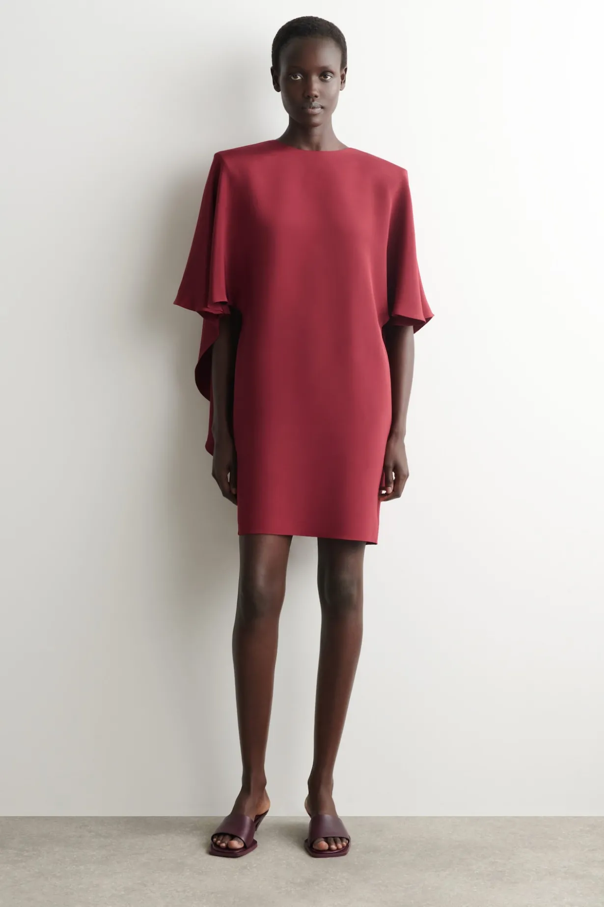DRAPED SILK MINI DRESS