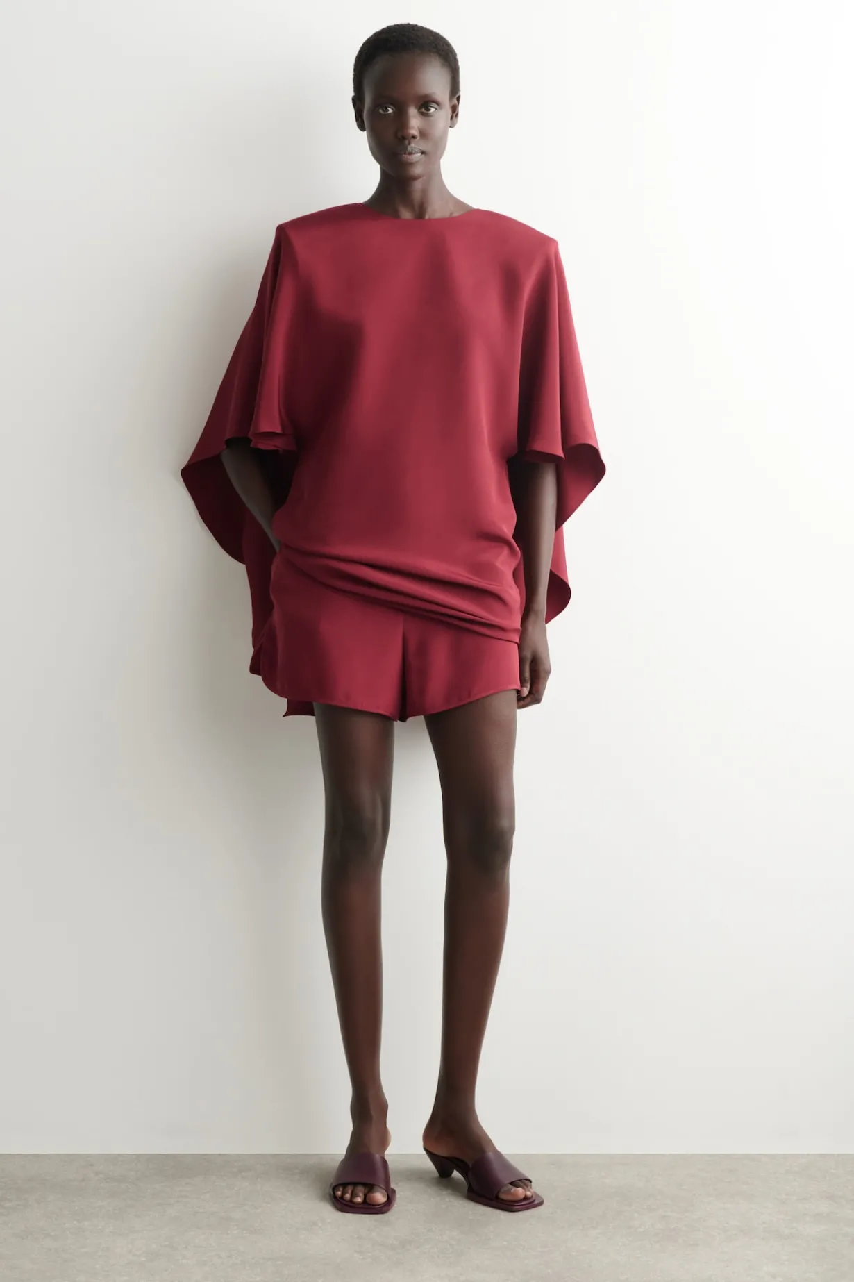 DRAPED SILK MINI DRESS
