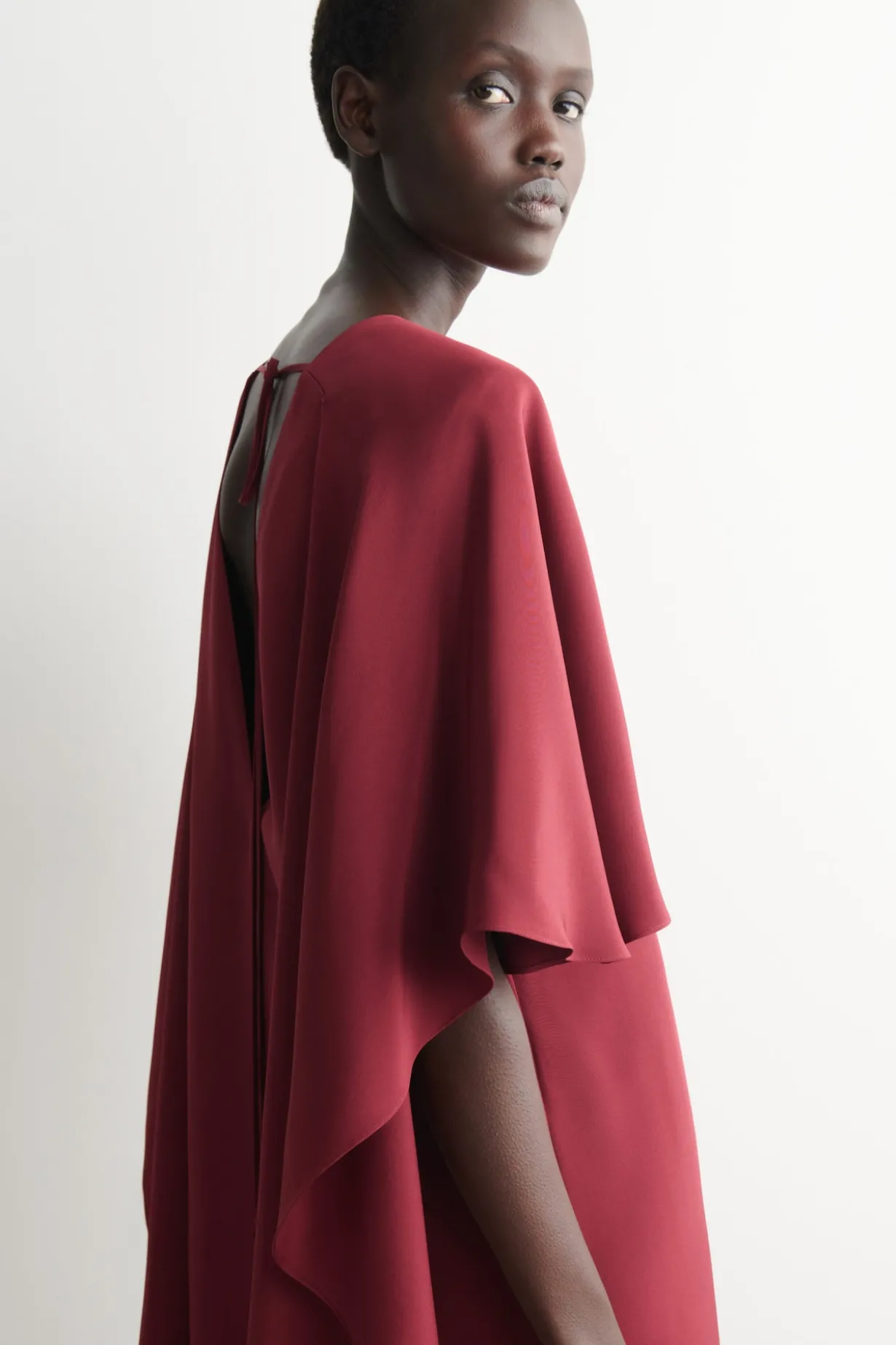 DRAPED SILK MINI DRESS