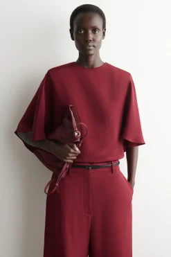 DRAPED SILK TOP